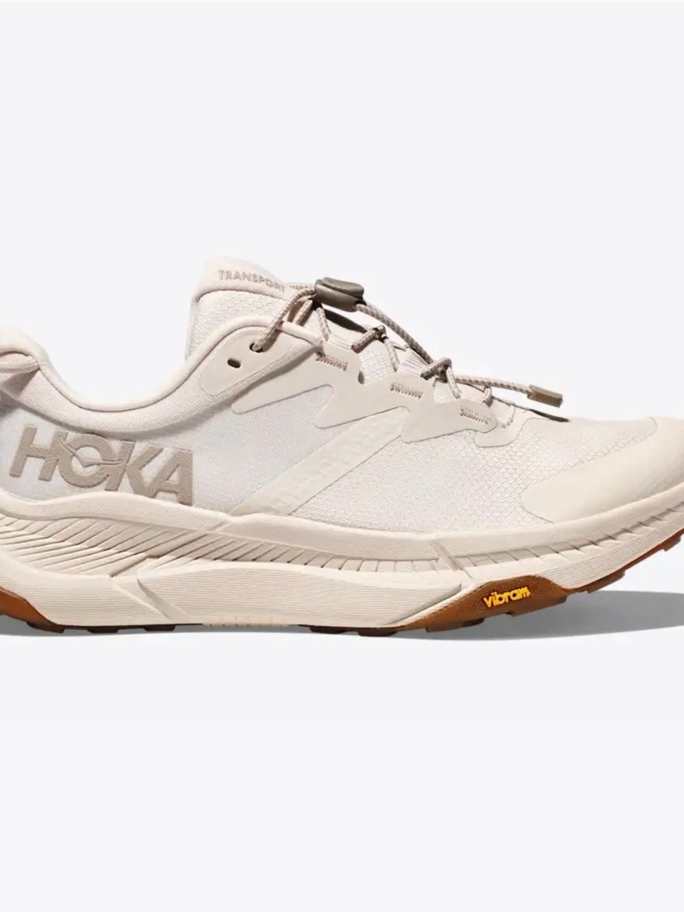 Hoka Women Beige Cream Trail Running Shoe with Gum Outsole, Everyday Shoes